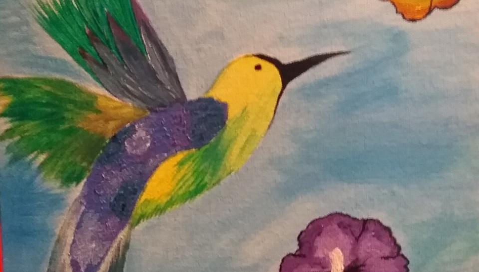 Bird and flowers art competitino