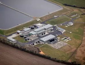 Athy water treatment plant aerial photo as an example of Veolia's water engineering