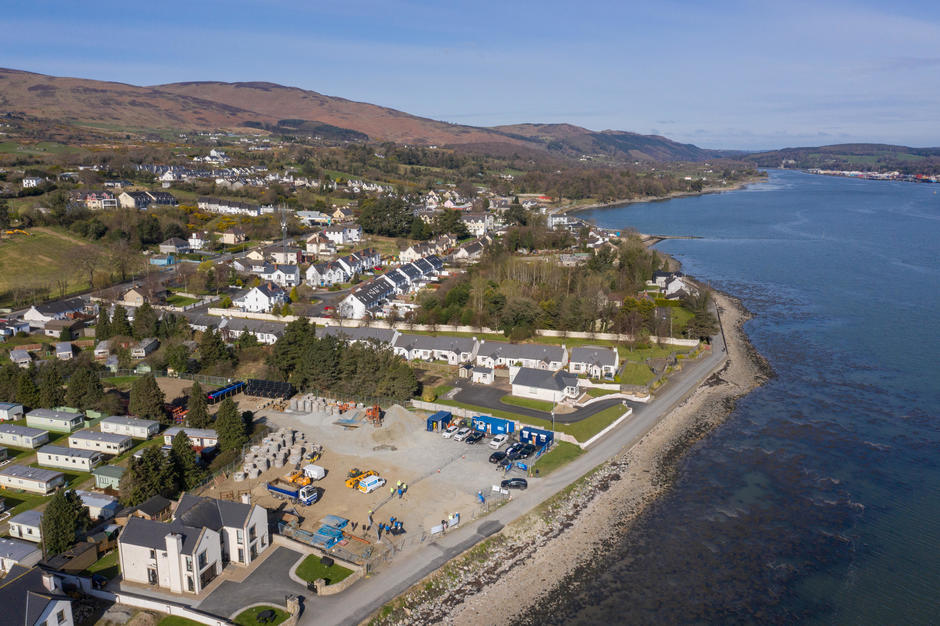 Aerial shot of the Omeath WwTP site