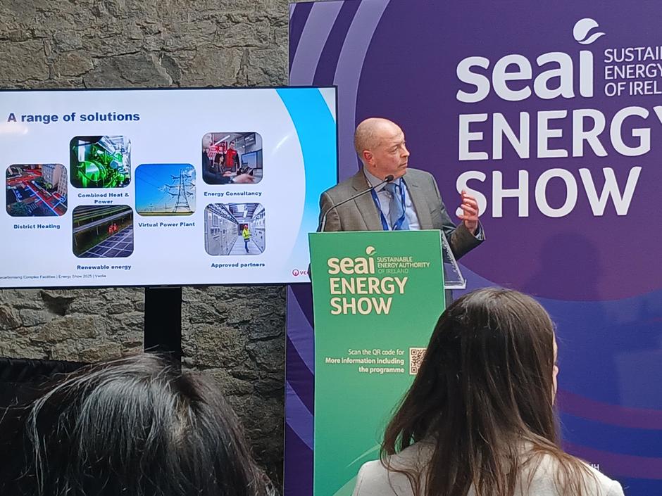 Gary Connor speaking at the SEAI Energy Show Exhibitor Stage