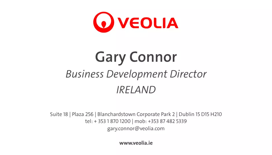 Gary Connor Business Card