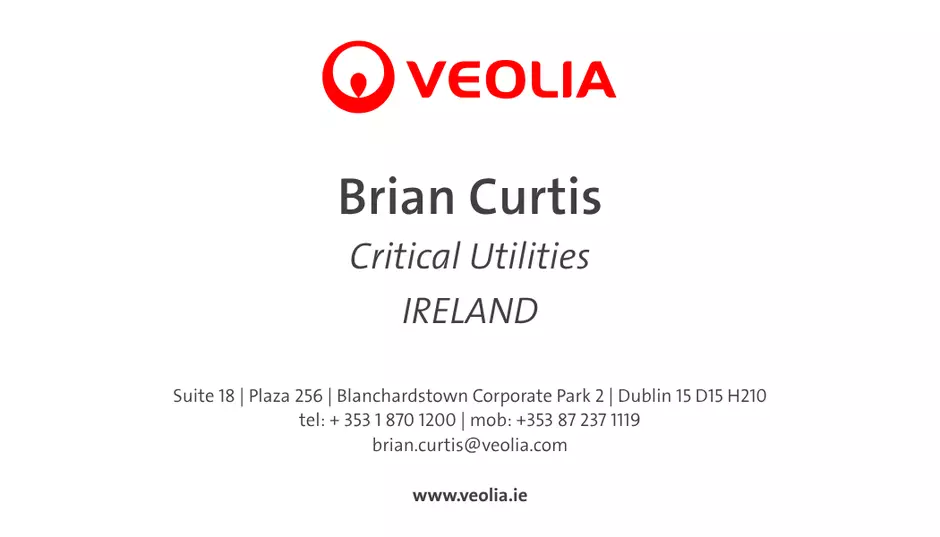 Brian Curtis | Critical Utilities | Business Card