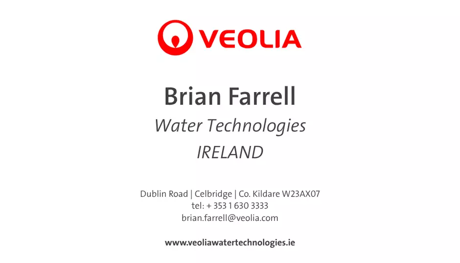 Brian Farrell | Water Tech | Business Card